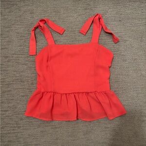 Peplum Tank Top with Tie Straps